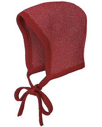 Disana Cappellino Bebé - Bordeaux Rose - 100% Lana Merino Cappelli Invernali
