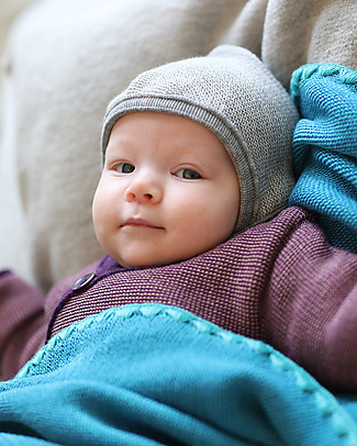 Disana Cappellino Bebé - Grigio Naturale - 100% Lana Merino Cappelli Invernali