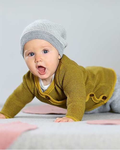 Disana Cappellino Classico, Grigio Naturale - 100% lana merino Cappelli Invernali