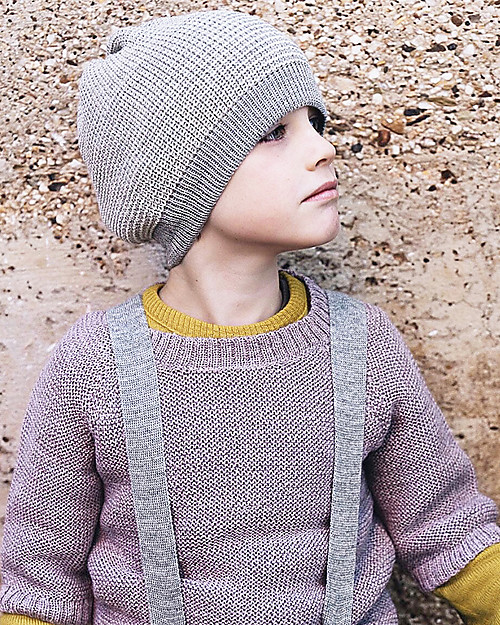 Disana Cappellino Classico, Grigio Naturale - 100% lana merino Cappelli Invernali