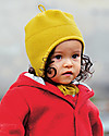 Disana Cappellino in Lana Cotta con Stringhe, Giallo curry - 100% lana merino Cappelli Invernali