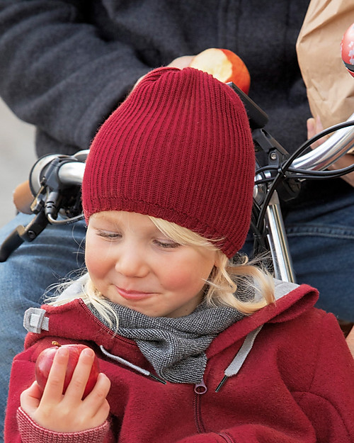 Disana Cappello Lavorato a Maglia - Bordeaux - 100% Lana Merino Cappelli Invernali