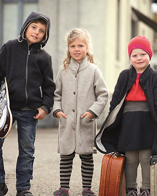 Disana Cappotto Bimba in Lana Cotta, Grigio Chiaro Cappotti