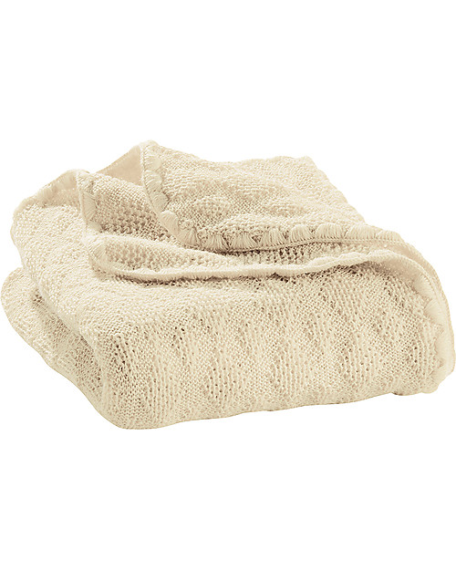 Disana Coperta Baby in Pura Lana Merino, Panna - 80 x 100 cm Swaddle di Mussola