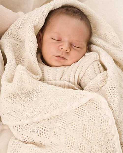 Disana Coperta Baby in Pura Lana Merino, Panna - 80 x 100 cm Swaddle di Mussola