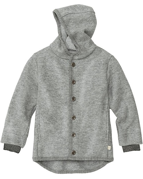 Disana Giacca con Cappuccio - Grigio - Lana Merino Bio Giacche