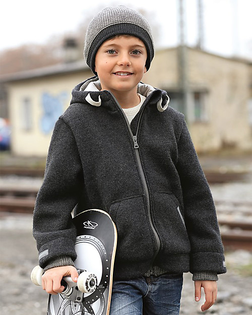 Disana Giaccone Bimbo in Lana Cotta, Antracite Giacche