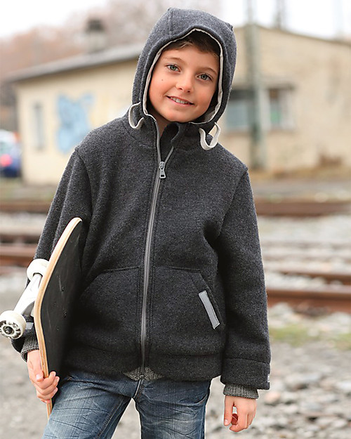 Disana Giaccone Bimbo in Lana Cotta, Antracite Giacche