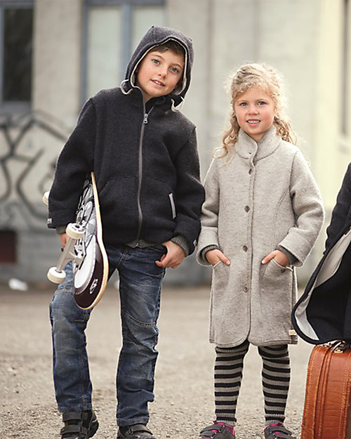 Disana Giaccone Bimbo in Lana Cotta, Antracite Giacche