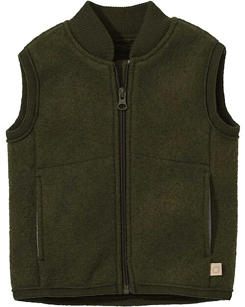 Disana Gilet in Pura Lana Merino - Verde Oliva Giacche