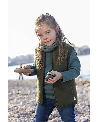 Disana Gilet in Pura Lana Merino - Verde Oliva Giacche