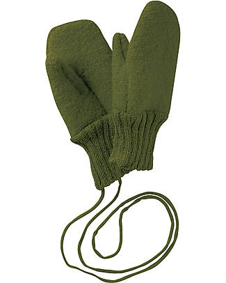 Disana Guanti in Lana Cotta - Verde Oliva - 100% Lana Merino Bio Certificata GOTS Guanti