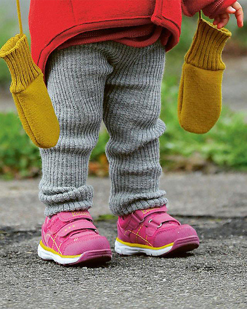 Disana Leggings in Maglia a Costine, Grigio  - Pura Lana Merino Leggings