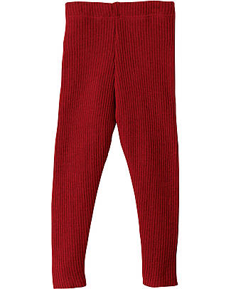 Disana Leggings in Maglia - Bordeaux - 100% Lana Merino Bio Certificata GOTS Leggings
