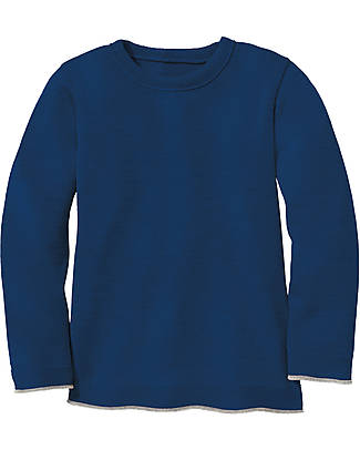 Disana Maglione Maniche Lunghe - Blu Navy - 100% Lana Merino Bio Certificata GOTS Maglioni
