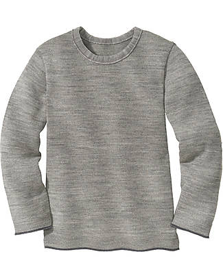 Disana Maglione Maniche Lunghe - Grigio - 100% Lana Merino Bio Certificata GOTS Maglioni