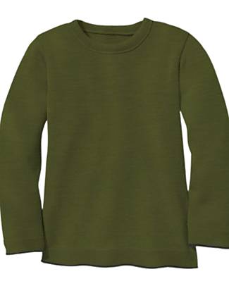Disana Maglione Maniche Lunghe - Verde Oliva - 100% Lana Merino Bio Certificata GOTS Maglioni