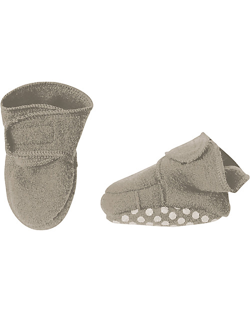 Disana Pantofoline in Lana Cotta, Grigio Chiaro Pantofole