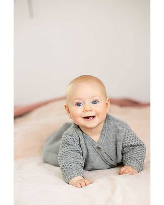 Disana Sacco Nanna a Maniche Lunghe 0/12 Mesi - Grigio - Lana Merino Bio - TOG 1.7 Sacchi Nanna