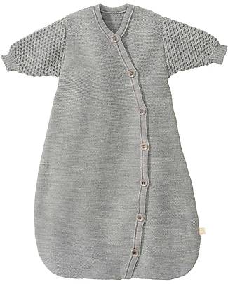Disana Sacco Nanna a Maniche Lunghe 75 cm - Grigio - Lana Merino Bio - TOG 1.7 Sacchi Nanna Leggeri