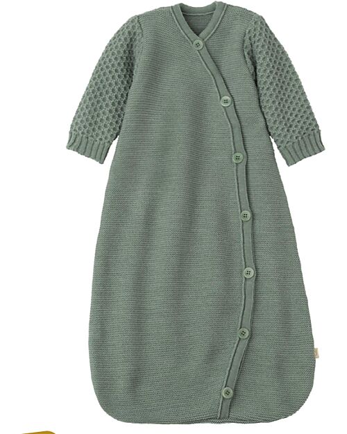 Disana Sacco Nanna a Maniche Lunghe - Verde Giada - Lana Merino Bio - TOG 1.7 Sacchi Nanna