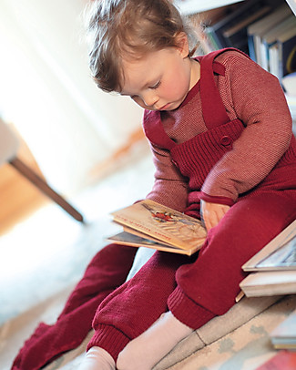 Disana Salopette in Maglia di Lana - Bordeaux Salopette