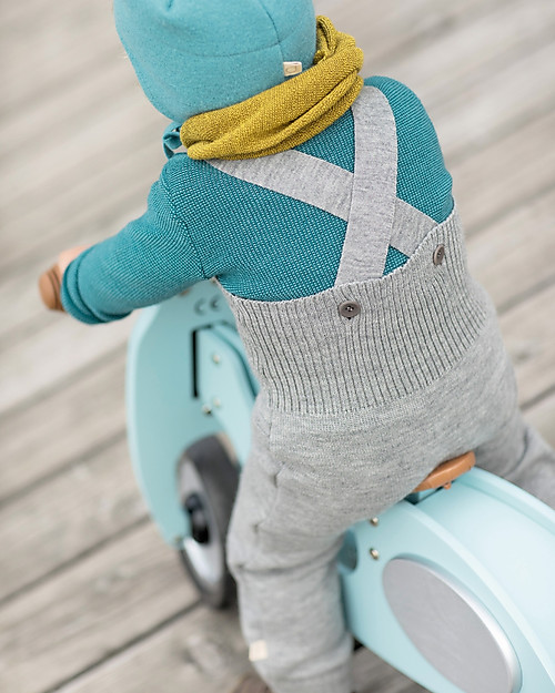 Disana Salopette in Maglia di Lana - Grigio Chiaro Salopette