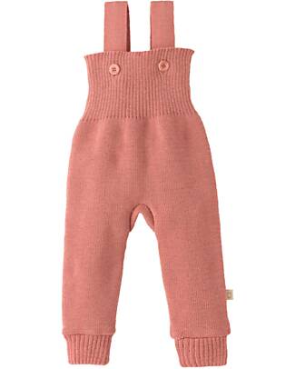 Disana Salopette in Maglia - Rosa - 100% Lana Merino Bio Certificata GOTS Salopette