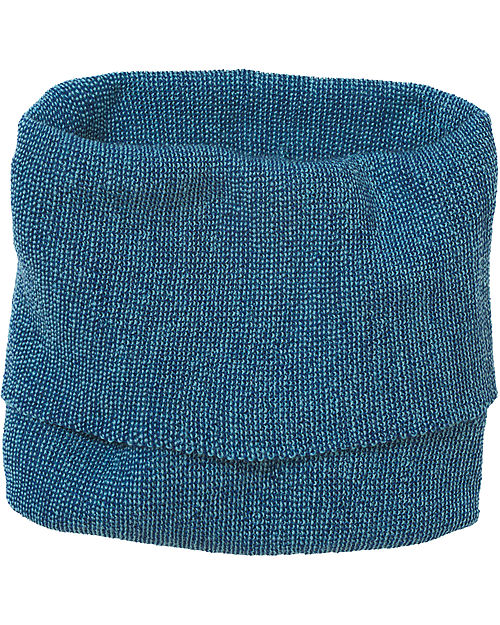 Disana Sciarpa a Tubo - Blu Navy Verde Acqua - 100% Lana Merino Bio Certificata GOTS Sciarpe