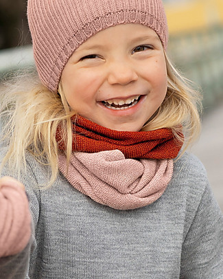Disana Sciarpa a Tubo in Lana Merino - Rosé Naturale - Taglia Bambino o Adulto Sciarpe