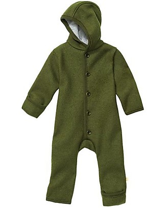 Disana Tuta a Maniche Lunghe in Lana Cotta - Verde Oliva - Lana Merino Tutine Lunghe