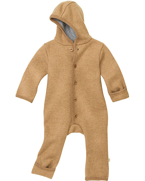 Disana Tuta da Esterno con Cappuccio in Lana Cotta - Caramel - 100% Lana Merino Bio Certificata GOTS Tute Invernali