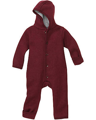 Disana Tuta Manica Lunga in Lana Cotta - Cassis - 100% Lana Merino Bio Certificata GOTS Tute Invernali