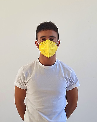 Dispositivi di Protezione Individuale 1 x Mascherina Filtrante FFP2 - Giallo - Certificazione CE Mascherine di Protezione Individuale_