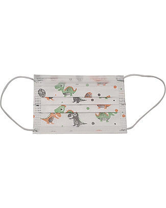 Dispositivi di Protezione Individuale 10 x Mascherine Filtranti Monouso Fantasia Dinosauri per Bambini - Tipo 2R - 3 Strati - Made in Italy Mascherine Protettive_