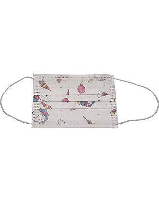 Dispositivi di Protezione Individuale 10 x Mascherine Filtranti Monouso Fantasia Unicorno per Bambine - Tipo 2R - 3 Strati - Made in Italy Mascherine di Protezione Individuale_