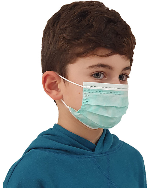 Dispositivi di Protezione Individuale 10 x Mascherine Filtranti Monouso Verdi per Bambini - Tipo 2R - 3 Strati - Made in Italy Mascherine Protettive_