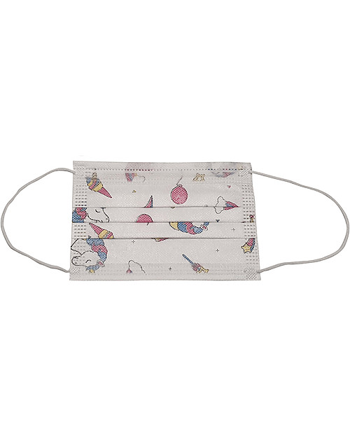 Dispositivi di Protezione Individuale 50 x Mascherine Filtranti Monouso Fantasia Unicorno per Bambine - Tipo 2R - 3 Strati - Made in Italy Mascherine Protettive_