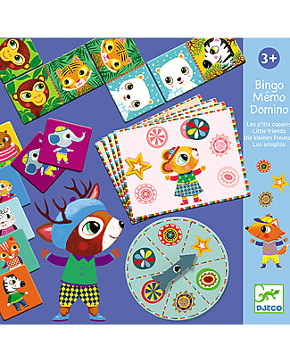 Djeco 3 Giochi in 1 - Bingo + Memo + Domino Giochi Da Tavolo