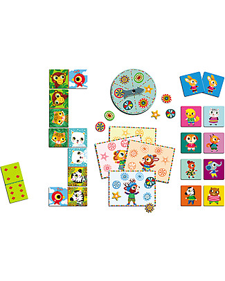 Djeco 3 Giochi in 1 - Bingo + Memo + Domino Giochi Da Tavolo