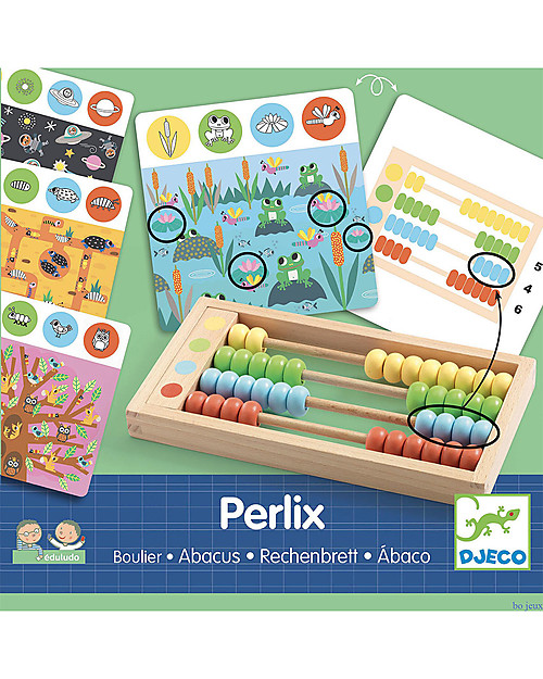 Djeco Abaco Perlix con Schede per Contare - Educativo e Divertente Giochi STEM