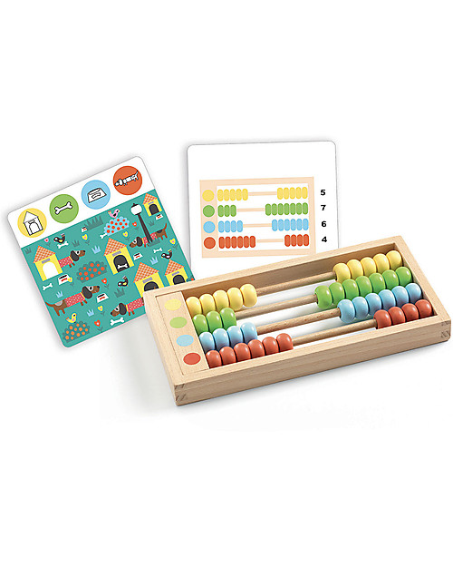 Djeco Abaco Perlix con Schede per Contare - Educativo e Divertente Giochi STEM