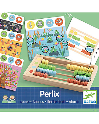 Djeco Abaco Perlix con Schede per Contare - Educativo e Divertente Incastri In Legno