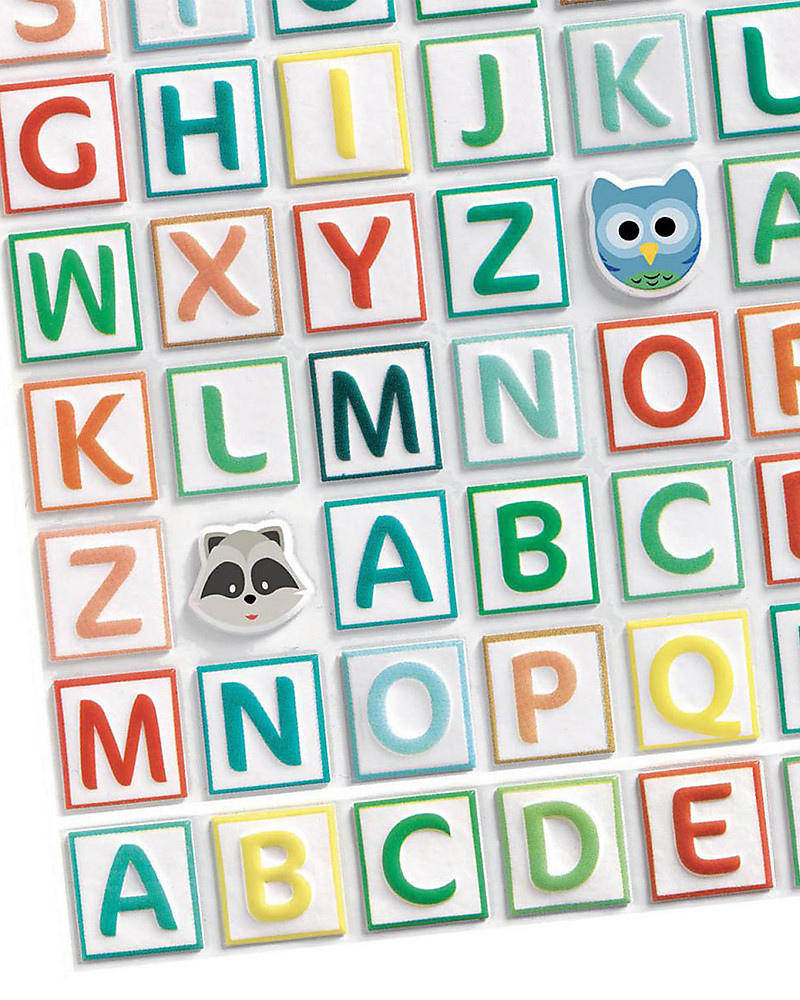 Djeco Adesivi 3D dell'Alfabeto - 300 Lettere unisex (bambini)