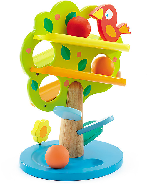 Djeco Albero in Legno Tac Boum Pom - Fai Rotolare la Pallina Giochi da Tavolo