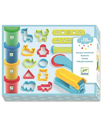 Djeco Argilla Starter Kit, Classical - Con simpatici accessori per modellare la pasta colorata! Colorare