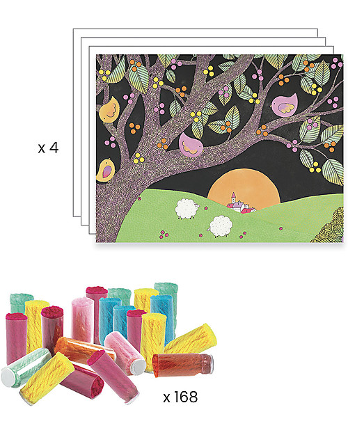 Djeco Attività di Collage - Un'esplosione di Pompon! Puzzle