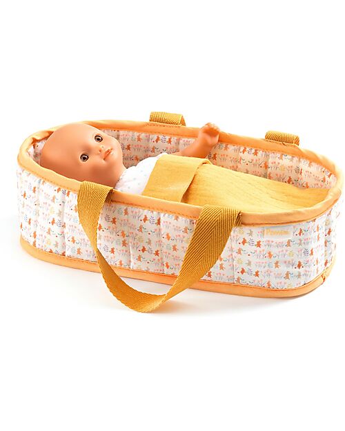 Djeco Bambola Mini Sasha e Culla - Pomea Collection - 20 cm Bambole