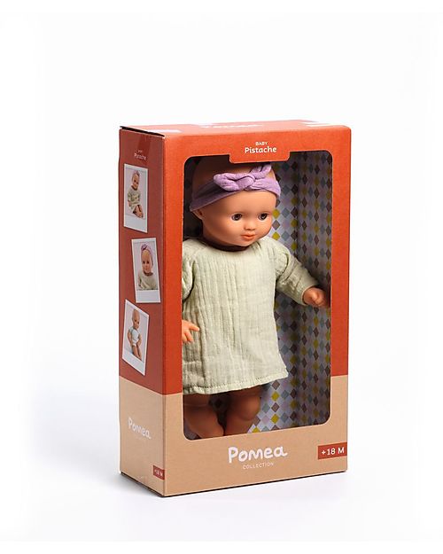 Djeco Bambola Pistache - 32cm - con Abiti Realistici - Collezione Pomea Bambole