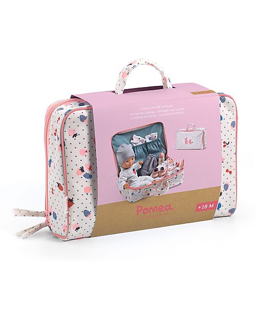 Djeco Bambola Vanille e la sua Valigia Magica con Tutti gli Accessori - Pomea Collection - 32 cm - 18m+ Bambole